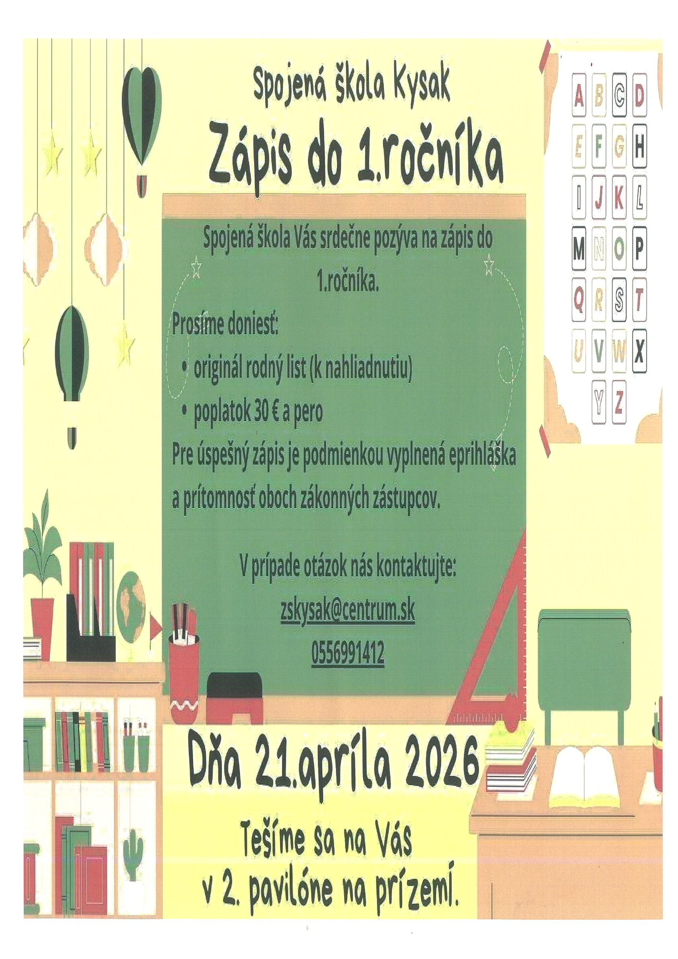 zápis do 1. rocnika 2026
