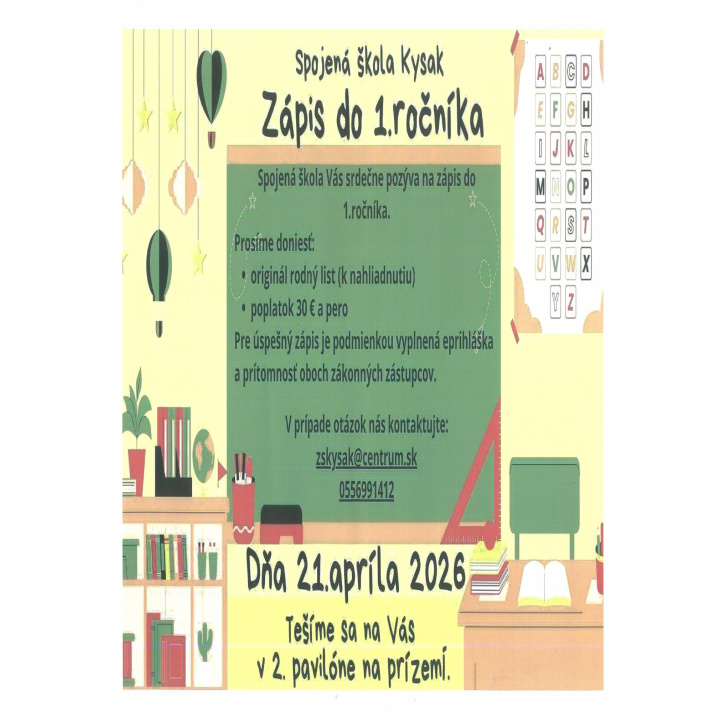 Zápis do 1. ročníka